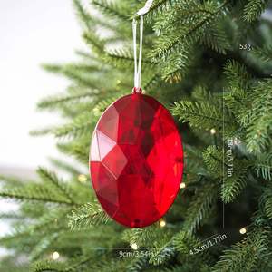 5 Inch Jumbo <b>Large</b> Jewel <b>Ornaments</b> Christmas Tree Acrylic Glitter Gem Hanging Decorations for Xmas Wedding Holiday Party Decor - Product Image 4