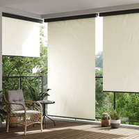 Stores verticaux automatiques sur mesure en aluminium avec cassette, tissu pare-soleil résistant aux intempéries, design Art Déco uni