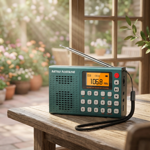 Radio Retro Fortune de Banda Completa, Radio Portátil de Bolsillo con Bluetooth, <span class=keywords><strong>FM</strong></span>, AM, SW, Reproductor MP3, Grabadora Digital, Compatible con Tarjeta TF, Temporizador de Apagado - Product Image 4