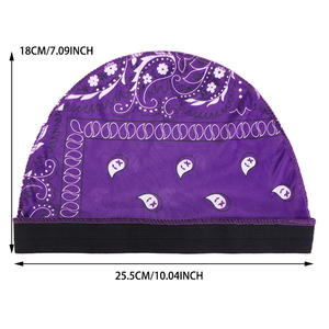 Bonnet de refroidissement à motif paisley, bonnet de perruque en polyester et élasthanne doux, bonnet de vague respirant et soyeux pour hommes - Product Image 3