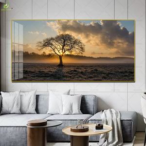 Pintura de Paisaje de Lujo, Arte Abstracto con Marco Metálico, Pintura en Porcelana de Cristal para Sala de Estar - Product Image 5