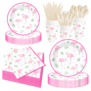 Platos de Papel Ovalados Desechables con Diseño de Flamenco DAMAI, Decoración para Fiestas, Suministros para Fiestas de Cumpleaños, Juego de Vajilla - Product Image 4