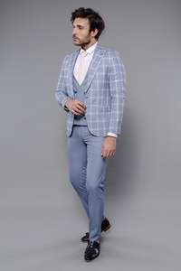 Plaid Design Hommes <span class=keywords><strong>Costume</strong></span> Chine Jaket <span class=keywords><strong>Costume</strong></span> Hommes <span class=keywords><strong>Bleu</strong></span> Hommes Manteau Pantalon Conceptions <span class=keywords><strong>Costume</strong></span> De <span class=keywords><strong>Mariage</strong></span> - Product Image 5