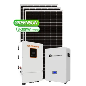 住宅5kw 10kw太阳能系统成套套件8kw 15kw 20kw高转换率混合太阳能系统