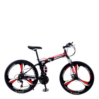 Vélo pliable tout suspendu de montagne OEM, vente en gros, personnalisé, 24, 26, 27 pouces, acier à haute teneur en carbone, vélo pliable VTT