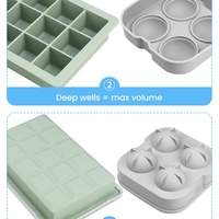 Moule à glaçons en silicone Stanley avec logo personnalisé, moule à boules de glace, plateau à crème 4 compartiments en dôme avec couvercle