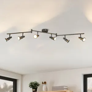 Modern Flush Mount Spotlight Ceiling Flexibly Rotatable Light Head LED 6 Light Track Lighting for Kitchen, Living Room, Bedroom,