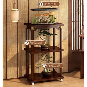 Chinese-style flower stand, floor-standing shelf for living room, solid wood flower stand for balcony, 2025 new style, indoor - Product Image 1