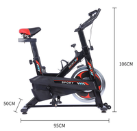 Bicicleta de Spinning para Interiores, Equipo de Gimnasio en Casa, Bicicleta de Ejercicio con Volante de Inercia de Acero Inoxidable de 5 kg y Monitor de Ritmo Cardíaco