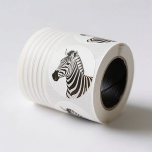 Popular Custom Brand Logo Personalized Vinyl Sealing <b>Sticker</b> 100Pcs Pack <b>Roll</b> Round <b>Stickers</b> - Product Image 1