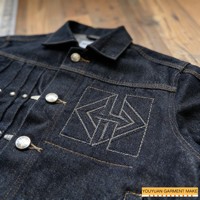 Jaket Denim Pria Musim Dingin Gaya Retro Amerika, Katun, Kancing, Longgar, Denim Mentah yang Dicuci, Selvedge