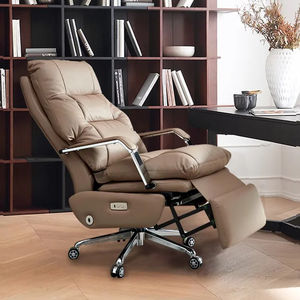 Chaise de bureau à dossier haut avec repose-pieds chaises <span class=keywords><strong>fauteuil</strong></span> ordinateur pivotant luxe patron exécutif chaises de bureau en cuir - Product Image 4