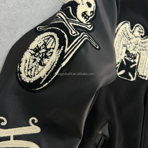 Quần Áo Các Nhà Sản Xuất Tùy Chỉnh Thêu Nặng Máy Bay Ném Bom Da Áo Khoác Của Nam Giới Thiết Kế Bóng Chày Varsity Áo Khoác Cho Mùa Đông - Product Image 3