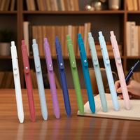 Nouveau stylo gel pression couleur Morandi 0,5 mm, encre multicolore, personnalisable avec logo, papeterie étudiante, cadeau publicitaire en plastique avec colle en spray