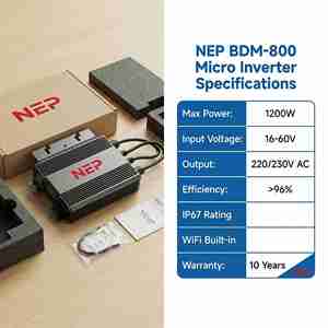 Microinversor Solar de Conexión a Red DYJH BDM1200-LV de 1200W, 120V MPPT, IP67 Impermeable, Sistema para Balcón Monofásico, 97.3% de Eficiencia, BDM120 - Product Image 4