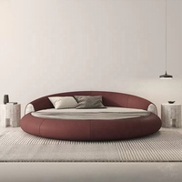 Lit rond de luxe en cuir et marbre naturel, dernier design de Shann Furniture