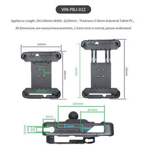 ขาตั้งรางแท็บเล็ตแบบสปริงโหลดสําหรับแท็บเล็ตพีซี <span class=keywords><strong>Panasonic</strong></span> <span class=keywords><strong>FZ</strong></span>-<span class=keywords><strong>G1</strong></span> พร้อมแขนซ็อกเก็ตคู่ - Product Image 6