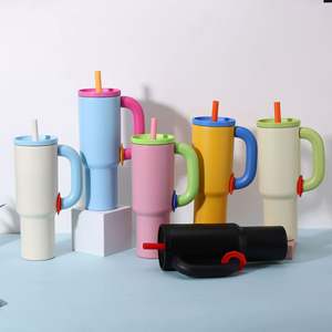 40Oz Stainless Steel <b>Water</b> <b>Bottle</b> Double Wall Vacuum Insulated Tumbler With Handle and Straw for <b>Gym</b> Camping - Product Image 4