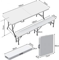 Ensemble de tente à bière barre pliante ensemble de 3 pièces, 1 table à bière, 2 bancs à bière, ensemble de chapiteau ensemble de jardin ensemble de camping table pliante
