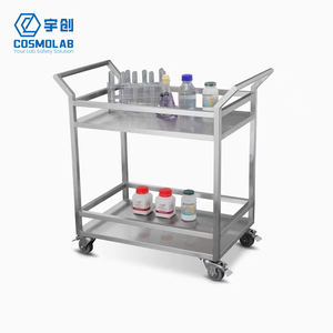 Chariot de laboratoire industriel en acier inoxydable 304 résistant à la corrosion, conception industrielle, certification CE/ISO, montage au sol - Product Image 2