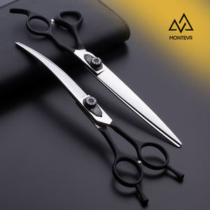 JARGEM Professional Hundes chere 7,<span class=keywords><strong>5</strong></span> Zoll Tier pflege Gebogene Schere Schwarze Tier pflege produkte - Product Image 3