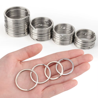 Vente en gros de connecteurs de porte-clés en acier inoxydable 25mm/28mm/30mm/32mm/35mm porte-clés bijoux à bricoler soi-même résultats en métal