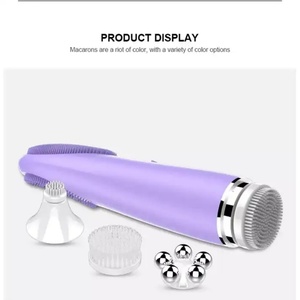 Rechargeable Deep Cleaning Heating Washing Face Wash Brush Multiple Heads Face Massager Soft Silicone Skin Care - Product Image 3
