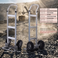 Carretilla de Dos Ruedas FELLCO JCH-01 de Aleación de Aluminio, Plataforma Tipo Tiger, para Obras de Construcción y Almacenes, con Recubrimiento en Polvo