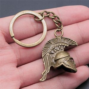 Großhandel Retro Roman Soldier Helm Schlüssel bund DIY Metall halter Souvenirs Geschenk 2 Farben 3D Männer Schlüssel anhänger Anhänger Sparta Schlüssel ring - Product Image 5