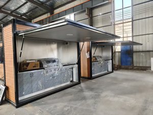 Ensemble d'armoires <span class=keywords><strong>de</strong></span> cuisine extérieure modernes <span class=keywords><strong>de</strong></span> haute qualité, cave à vin, barbecue, îlot <span class=keywords><strong>de</strong></span> patio, armoire personnalisée, four à <span class=keywords><strong>pizza</strong></span>, mélamine - Product Image 2