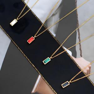 Lady için toptan yüksek kalite yeşil zümrüt kübik zirkonya kolye - Product Image 3