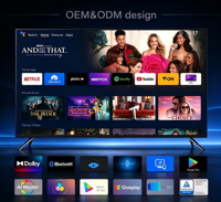 Téléviseur intelligent QLED 32 pouces 1366 x 768 60Hz Wi-Fi USB Réception PAL Noir Télévision pour hôtel