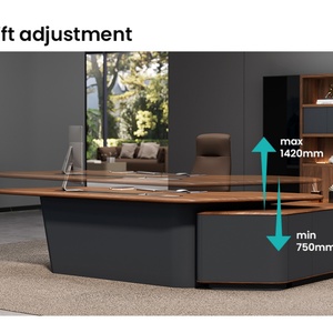 Luxurious <b>Height</b>-<b>Adjustable</b> Executive Wooden L Shape Office Furniture Modern Manager <b>Desk</b> Ceo Office <b>Desk</b> Boss Office Boss <b>Desks</b> - Product Image 3