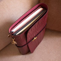 Carnet de voyage en cuir PU texture crocodile, couverture rechargeable avec bande élastique, étui pour carnet quotidien, idéal pour l'école ou comme cadeau