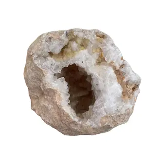 Vente en gros d'échantillons minéraux de sol en cristal de quartz naturel, grappes d'agate blanche