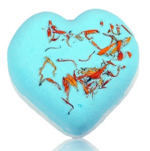 Fleur sèche, cœur de miel, étiquette privée, bon marché, coloré, personnalisé, bulle étincelante, bombe de bain biologique faite à la main - Product Image 3