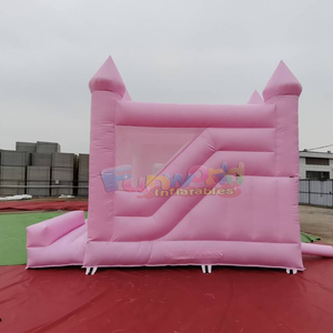 Commercial <b>inflatable</b> pink castle bounce house with slide for outdoor party chateau gonflable de mariage - Product Image 3