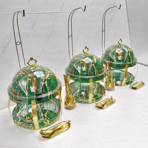 Catering büfe restoran ekipmanları lüks zarif yeşil paslanmaz çelik reşo çanak Bain Marie yakıt 8L asılı masa üstü - Product Image 5