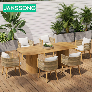 Ensemble de <span class=keywords><strong>chaises</strong></span> d'extérieur en teck de luxe, <span class=keywords><strong>table</strong></span> <span class=keywords><strong>et</strong></span> <span class=keywords><strong>chaises</strong></span> de patio pour hôtel, chaise de salle à manger en bois pour jardin, mobilier d'extérieur pour hôtel - Product Image 2