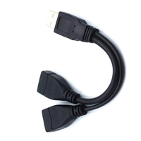 Rallonge USB 2.0, 1 mâle à 2 femelles, répartiteur Y, adaptateur secteur, convertisseur pour chargement de transmission de données de voiture PC