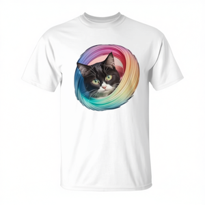 T-shirt Cat Portal Surprise unisexe, taille adulte moyenne, design imprimé graphique - Product Image 2