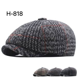Gorra Newsboy de Lana Tweed Británica para Hombre, Otoño-Invierno, de 6 o 8 Paneles, Cosida, para Deportes, Pesca, Viajes y Uso Casual - Product Image 5