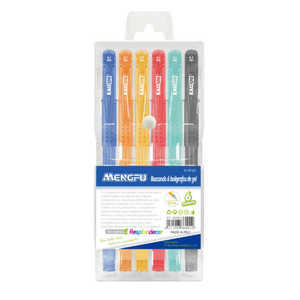 Mengfu M-0167 Set di 6 Penne Gel con Impugnatura Triangolare, Multicolore, in Plastica, Punta da 0,5mm - Product Image 1