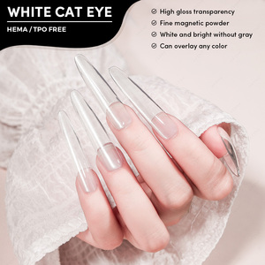 JTING Tout Nouveau Vernis Gel Effet Œil de Chat Blanc, Base Transparente, Poudre Magnétique, Vernis Gel Cateye Sans HEMA/TPO, OEM - Product Image 1