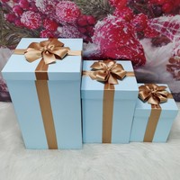 Boîte d'emballage de mariage personnalisée avec ruban Boîte d'emballage cadeau surprise carrée en or
