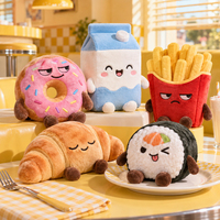 Jouets en peluche amusants en forme de nourriture, snacks en peluche personnalisés et originaux pour les boutiques de cadeaux, les fêtes, les présentoirs de vente au détail et les cadeaux promotionnels