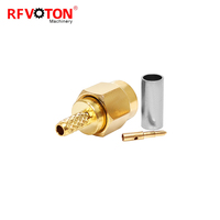Connecteur RF à sertir plaqué or SMA-J-1.5 48H résistant au sel, fiche mâle SMA pour antenne WIFI coaxiale RG316 RG174 LMR100