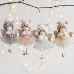 Nouvelles décorations d'ange de Noël Super douces en peluche <span class=keywords><strong>cerf</strong></span> bois d'ange ornement avec pendentifs de remplissage en coton PP - Product Image 1