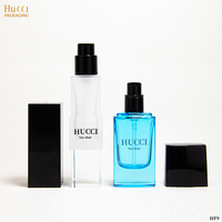 Emballage de flacon cosmétique en verre carré de 30 ml avec logo personnalisé, crème solaire, crème BB, sérum pour le visage, flacon d'huile avec pompe