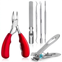 Ensemble d'outils de manucure et pédicure en acier inoxydable avec pince à cuticules, lime à ongles, pincettes et repousse-cuticules pour doigts et orteils